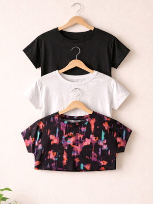 Σετ παιδικά Crop Top Next No 104 σαν καινούργιο, μαύρο και πολύχρωμο