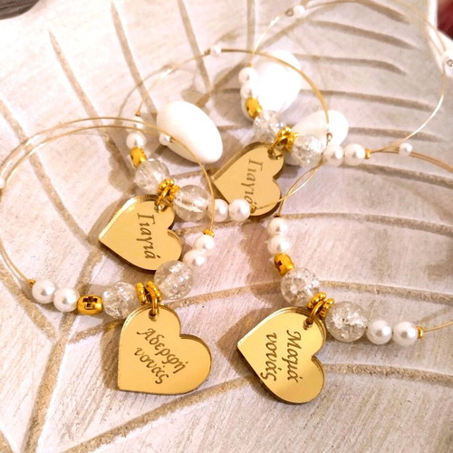 Handmade martyrika bracelets with metal wire and plexiglas hearts new