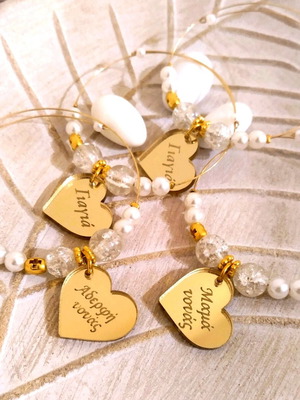Handmade martyrika bracelets with metal wire and plexiglas hearts new