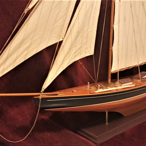 Wooden Handmade Racing Sailboat Like New Large Size