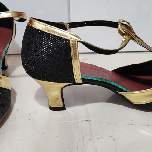 Dance shoes new, size 39.5, black with gold details