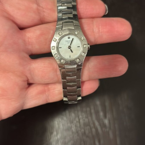 Tissot women's watch used, stainless steel with diamonds