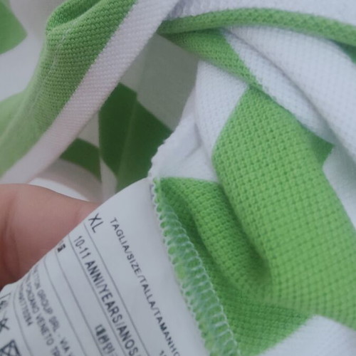 Benetton boys' polo shirt, size 152 cm, white and green, 10-11 years
