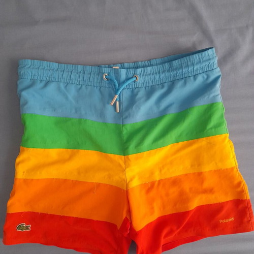 Lacoste swim shorts used, multicolor, size 128 cm