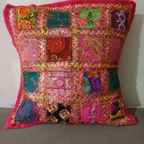 Decorative pillowcase with ethnic patchwork 40x40cm new