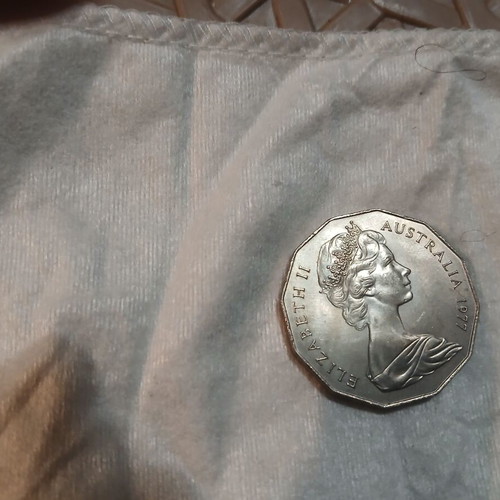 Australia Silver Jubilee 1977 50 Cents commemorative coin used