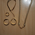 925 Silver Gold-Plated Jewelry Set, 4 Pieces, 88.4g