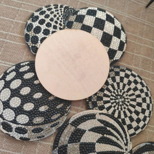 Coasters set of 8 with holder, like new, wood