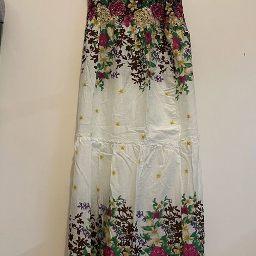 CLL No strapless dress M long new, white multicolor