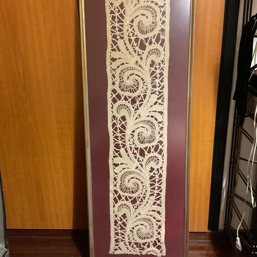 Lace embroidery in frame like new