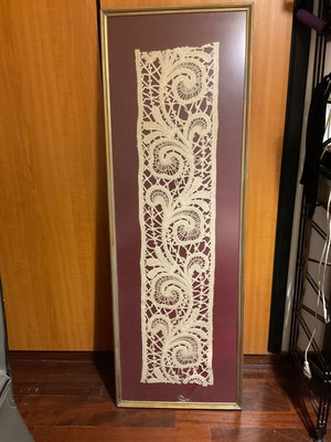 Lace embroidery in frame like new