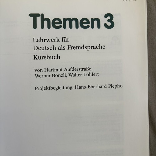 Themen 3 Lehrwerk für Deutsch als Fremdsprache coursebook like new