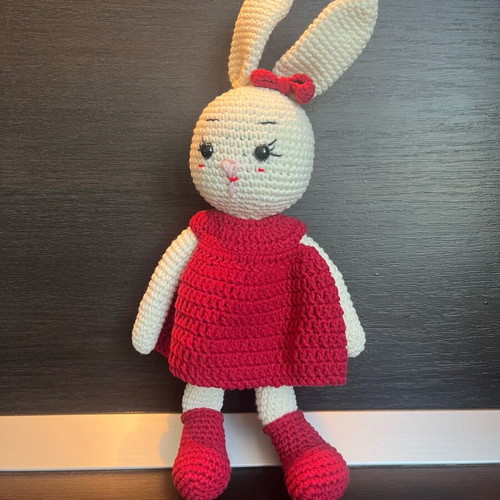 Handmade knitted bunny toy new