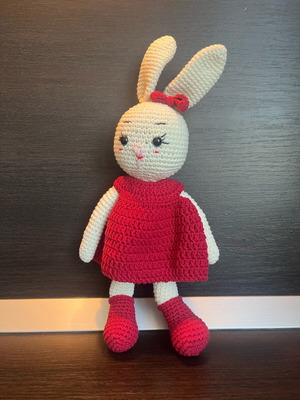 Handmade knitted bunny toy new