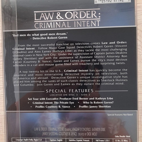 Law & Order Criminal Intent Seasons 1, 2, 3 DVD like new