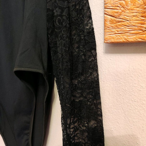 2XL bodysuit new black with lace