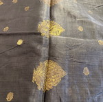 Dark Gray Silk Sari Semi-Transparent