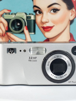 HP Photosmart M307 digital camera used, vintage style