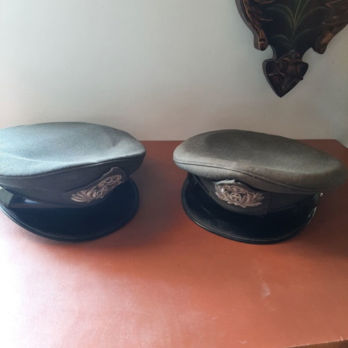 Greek Gendarmerie officer caps used, 1970s collectible set of 2