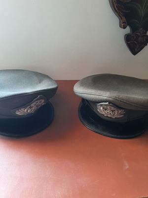 Greek Gendarmerie officer caps used, 1970s collectible set of 2