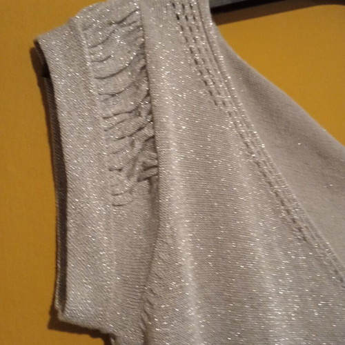 Naf Naf silver lurex viscose top new, size S