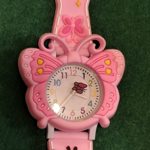 Children's analog butterfly wristwatches 3D set of 2