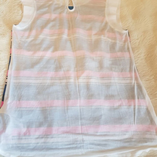 French Connection Cap Sleeved Striped Top new, multicolored, size M
