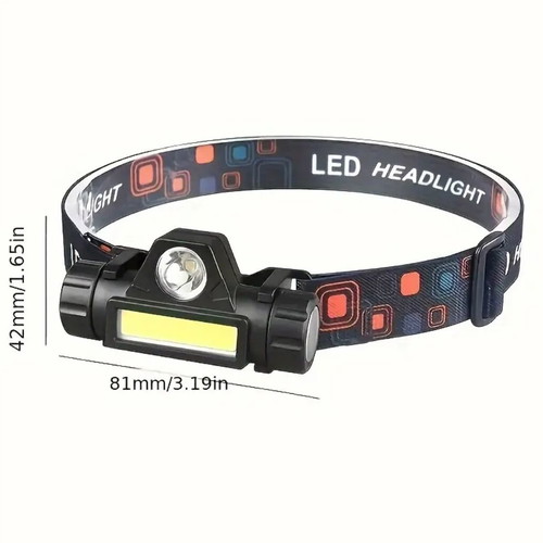 Headlamp new rechargeable with USB and side magnet