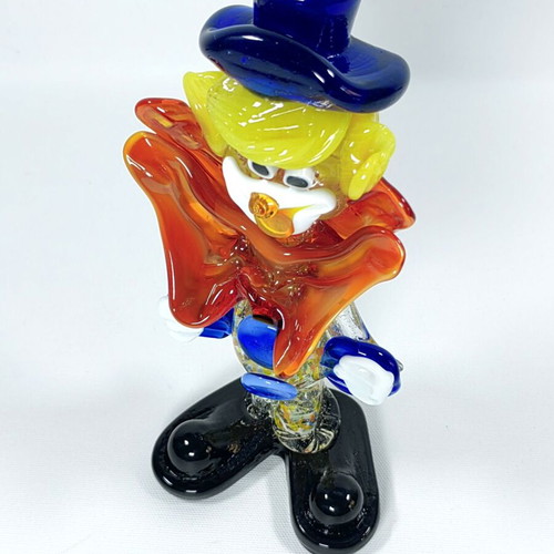 Murano Venetian Art Glass Clown Figurine 21cm H. like new