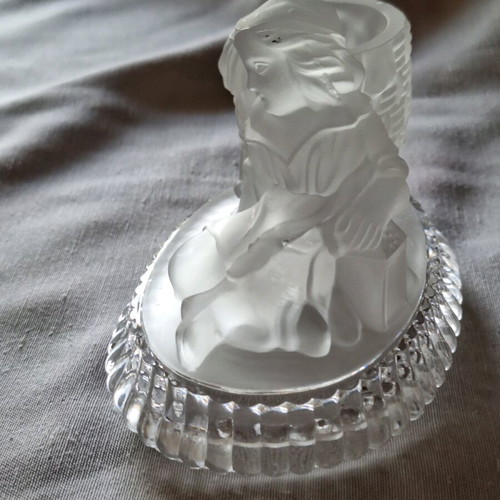 Baccarat style ice crystal jar like new for mustard