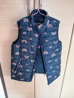Girls' sleeveless vest like new, blue, size 158 cm