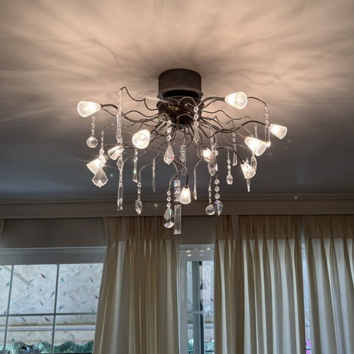 Modern chandelier ceiling light with crystals like new