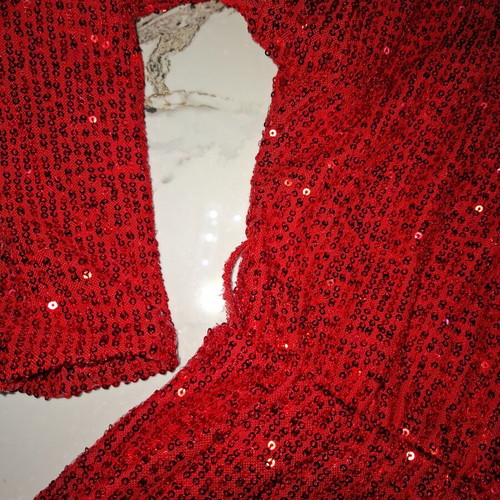 Extan Bebe Red Dress with Sequins like new, size 9-10 years