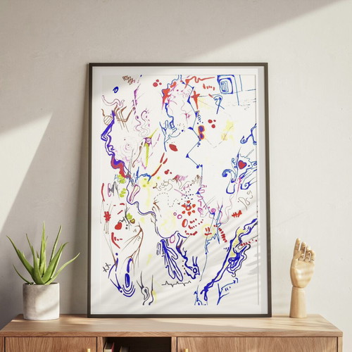 A3 Poster Art on A4 Paper, Handmade