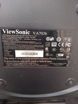 Viewsonic 17-inch computer monitor used