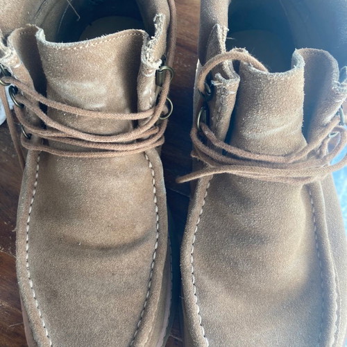 ZARA Men's leather suede boots used, size 42, beige