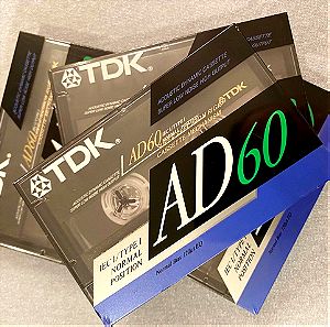 4ΚΑΙΝΟΥΡΓΙΕΣ ΚΑΣΕΤΕΣ ΗΧΟΥ TDK AD60 - 5€  ΤΟ ΤΕΜΑΧΙΟ - TDK AD-60, NORMAL TYPE I,  BLUE 1995-1997, X23