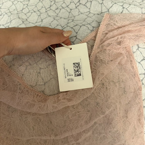 Mind Your Style transparent blouse top, pink, size M