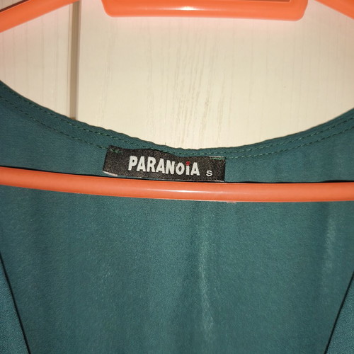 Paranoia green wrap shirt, size S