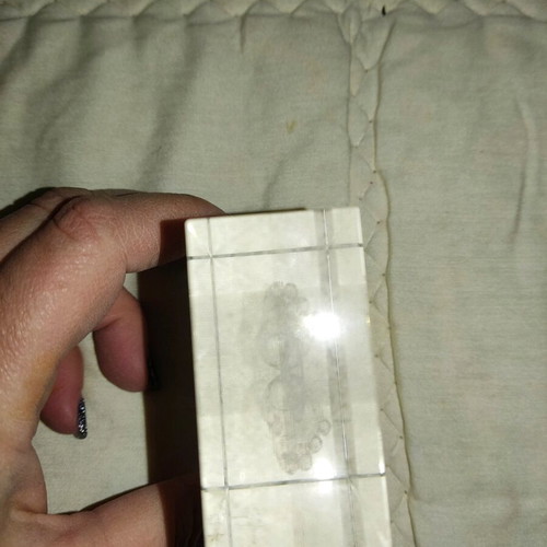Crystal decorative table piece like new with laser engraving