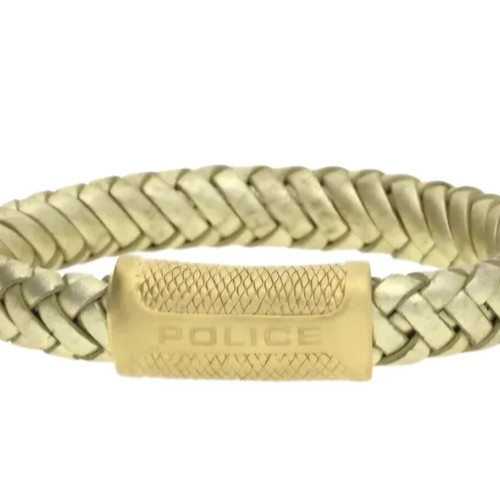Police leather bracelet new, gold color, magnetic clasp