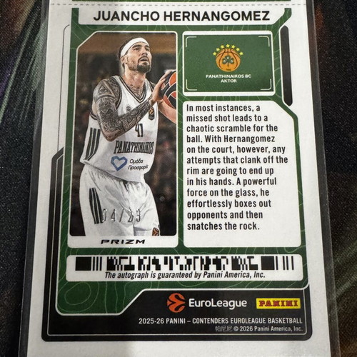 2025-26 Panini Contenders EuroLeague Ice Juancho Hernangomez Auto #VST-HER /23
