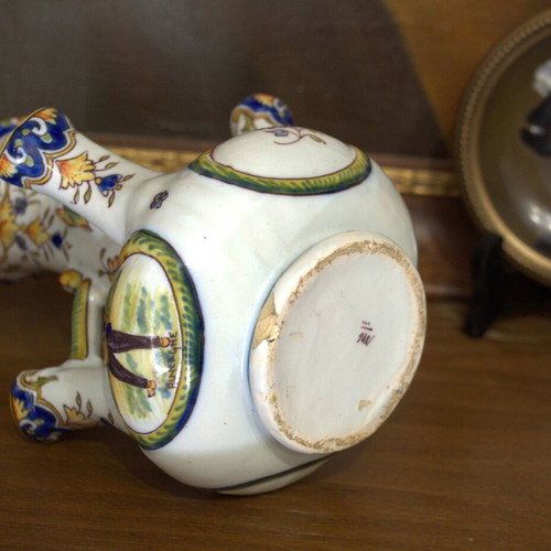 Antique French Quimper Faience Épergne Vase used, hand-painted c. 1880–1910