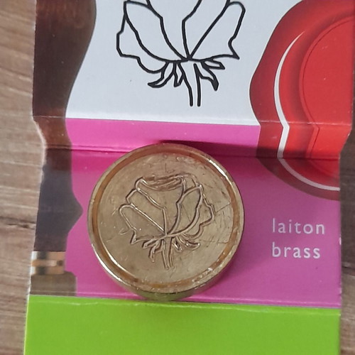 Wax seal stamp rose used, diameter 2.4cm