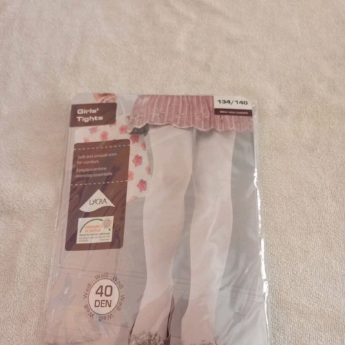 Girls' thick white tights 40DEN new