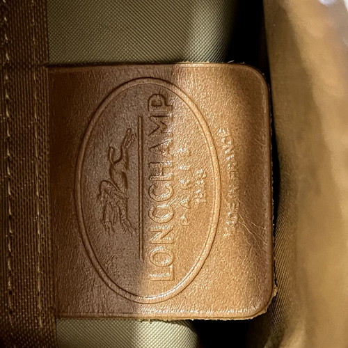 Longchamp Paris Vintage Suede Shoulder Bag used, camel brown leather