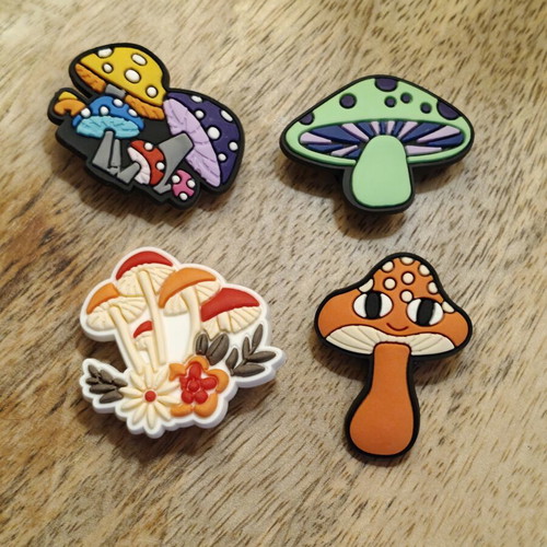 Pins for Crocs mushrooms set of 4 new, colorful