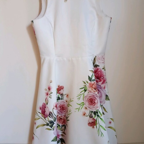 Cocktail dress Bibibo like new, white, size M/L with matching belt