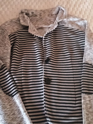 Striped cardigan new, size M, black and gray