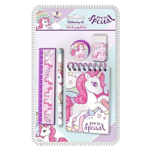 Unicorn Kids Stationery Set 5pcs New